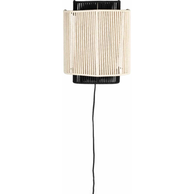 DUTCHBONE Elon vägglampa - beige/svart rep och svart metall DUTCHBONE Elon vägglampa - beige/svart rep och svart metall