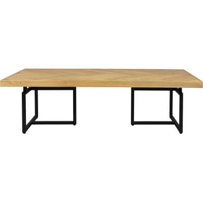 DUTCHBONE Klass soffbord, fiskben, rektangulärt - naturlig ek och svart stål