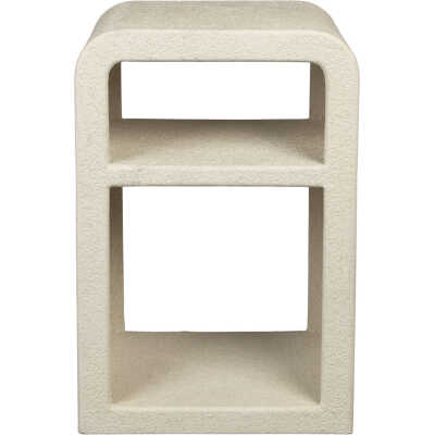 DUTCHBONE Veda sängbord, m. 1 hylla - beige återvunnen marmor