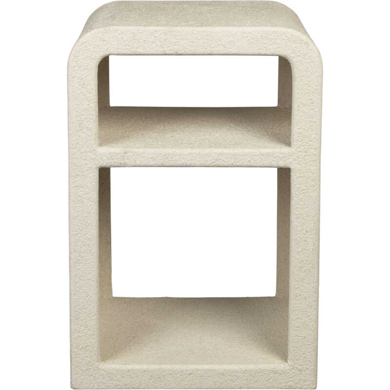 DUTCHBONE Veda sängbord, m. 1 hylla - beige återvunnen marmor