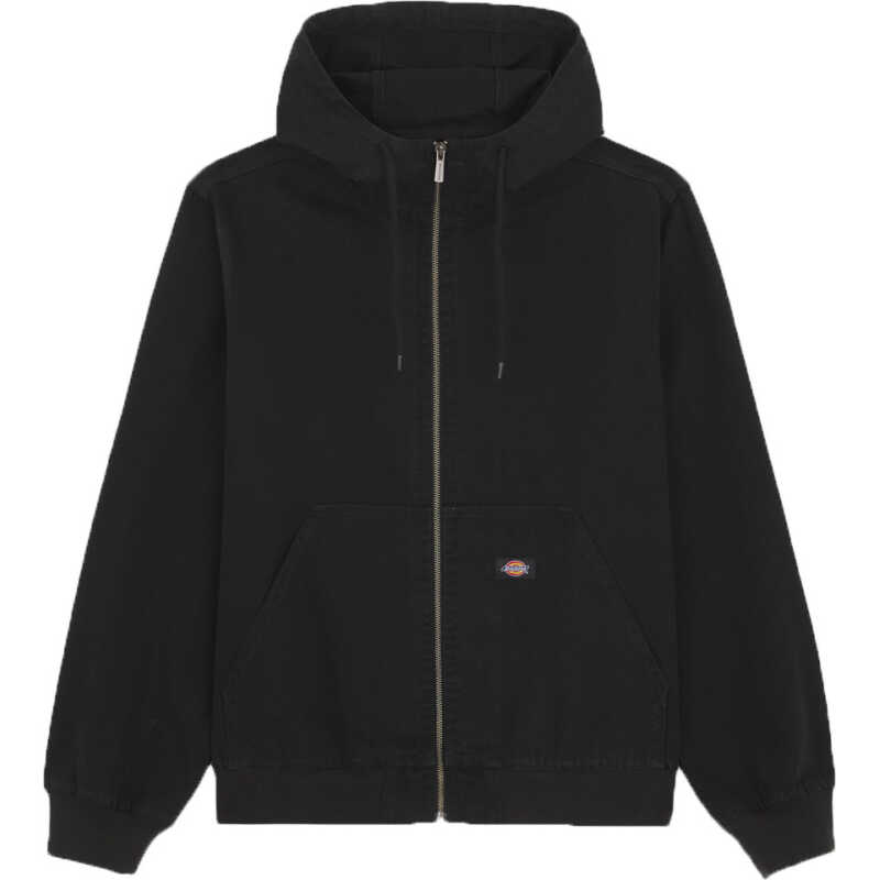Dickies Men's Duck Canvas Hooded Unlined Jacket Stone Washed Black