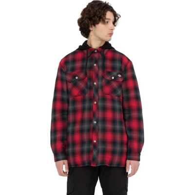 Dickies Men's Fleece Hood Flan Red/Black