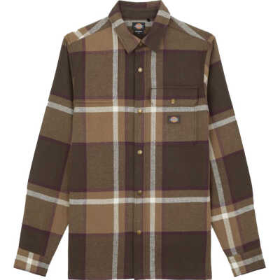 Dickies Men's Nimmons Long Sleeve Shirt Dark Brown