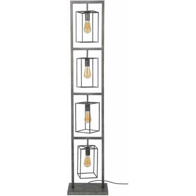 FURBO golvlampa - patinerat silverstål, w. 4 lampor