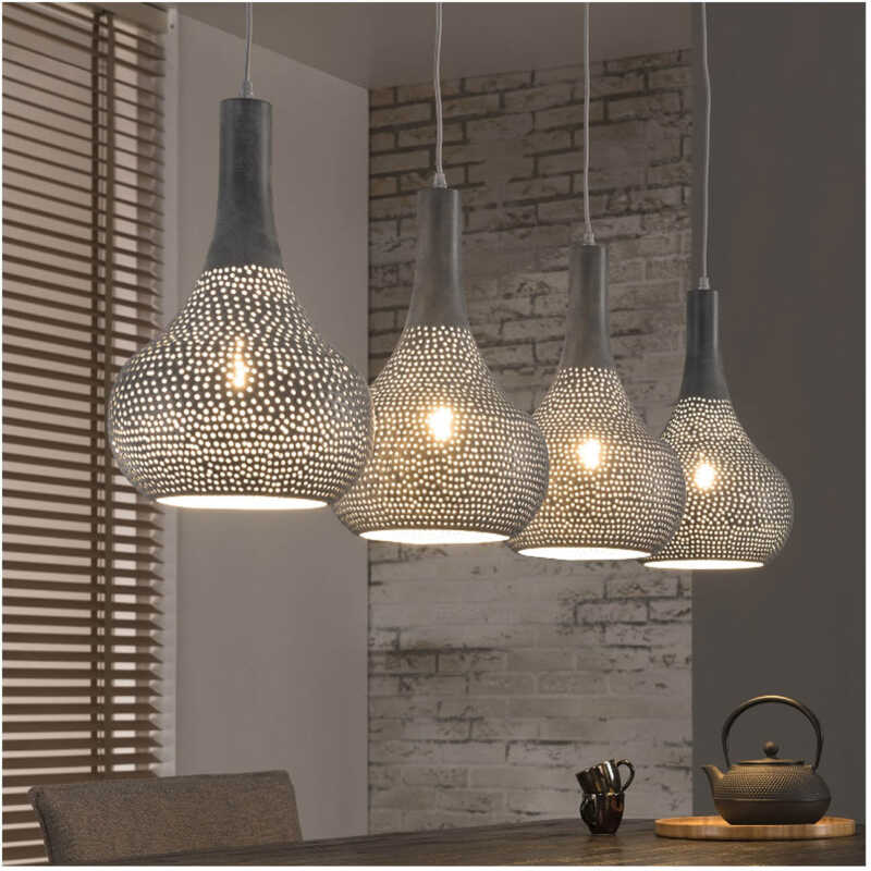 FURBO taklampa, w. 4 lampor - gråjärn