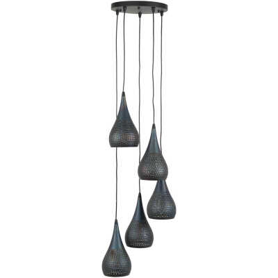 FURBO taklampa, w. 5 skärmar - svart brun metall