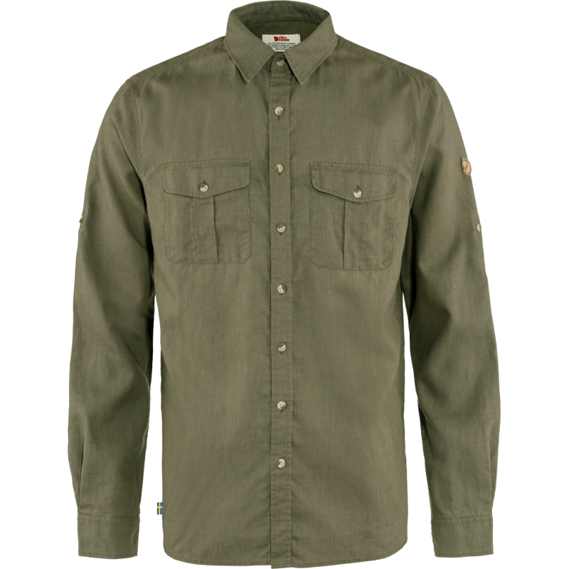Fjällräven Men's Övik Travel Long Sleeved Shirt Green Fjällräven Men's Övik Travel Long Sleeved Shirt Green