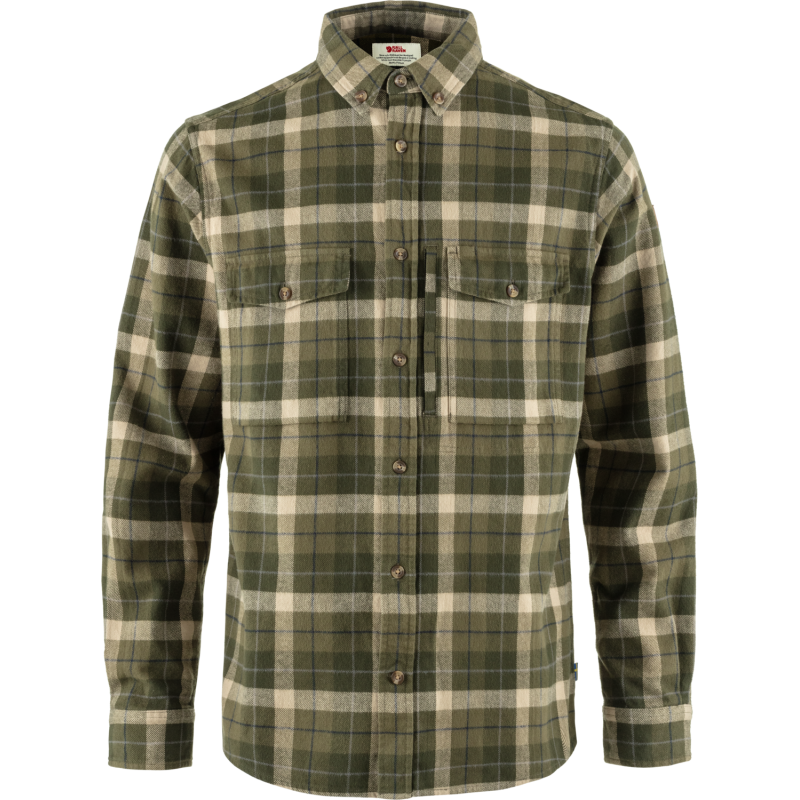 Fjällräven Men's Värmland Heavy Flannel Shirt Green-Deep Forest