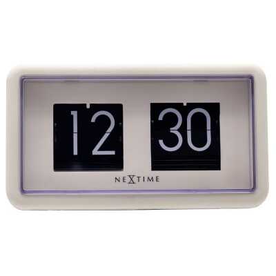 Flip Clock 24HR Bords-/Väggklocka 18 cm Vit