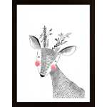 Floral Deer Poster