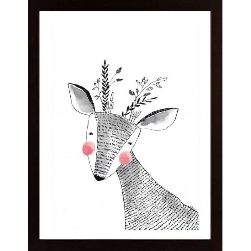 Floral Deer Poster