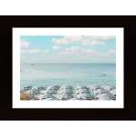 French Riviera Beach Umbrellas Ii Poster