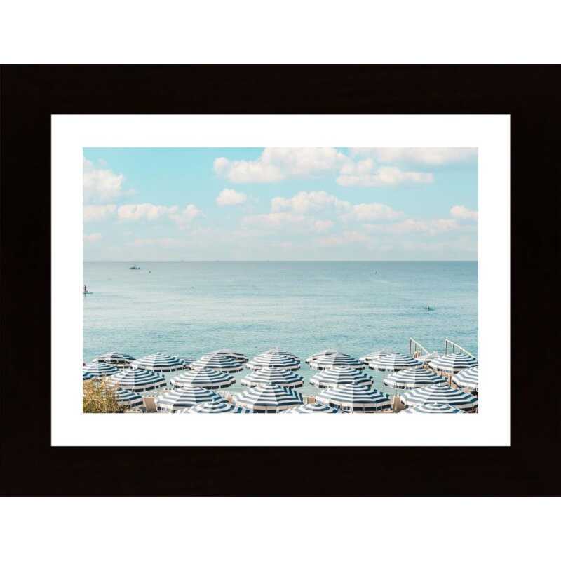 French Riviera Beach Umbrellas Ii Poster