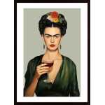 Frida Mit Weinglas Poster