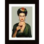 Frida Mit Weinglas Poster