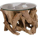HOUSE NORDIC Grand Canyon Soffbord - Bordsskiva i Teak och Glas, Runt
