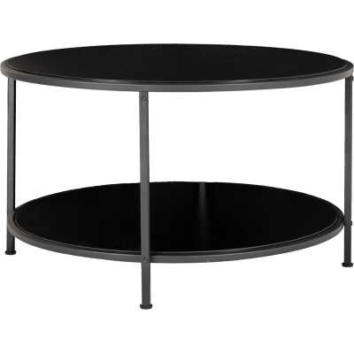 HOUSE NORDIC Vita soffbord, w. 1 hylla - svart melaminfolie och svart stål