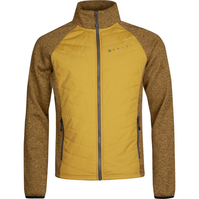 Halti Men's Streams Hybrid Knit Layer Jacket Dried Tobacco Yellow Melange
