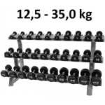 Hantelset 12,5-35,0 kg Rund Gummi / Krom Hantel Master Fitness