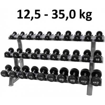 Hantelset 12,5-35,0 kg Rund Gummi / Krom Hantel Master Fitness