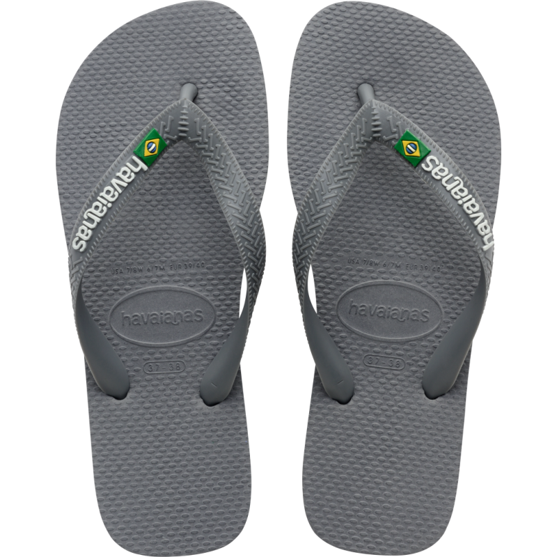 Havaianas Men's Brasil Logo Steel Grey/Grey Havaianas Men's Brasil Logo Steel Grey/Grey