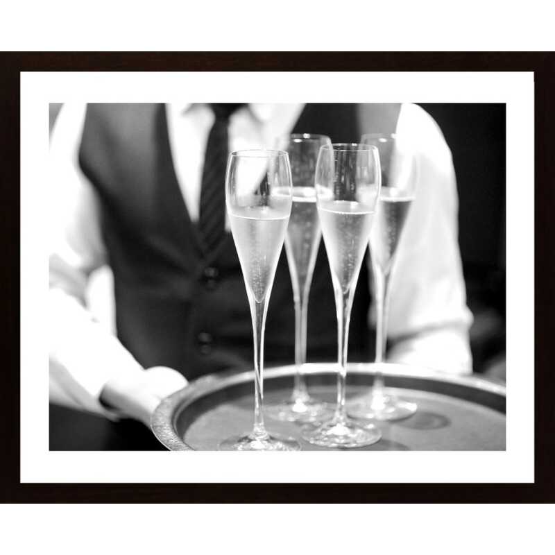 He Serves Champagne Poster