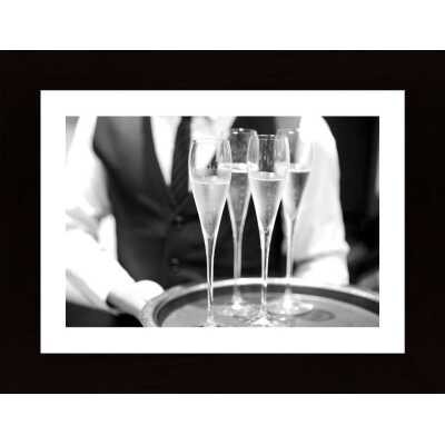 He Serves Champagne Poster