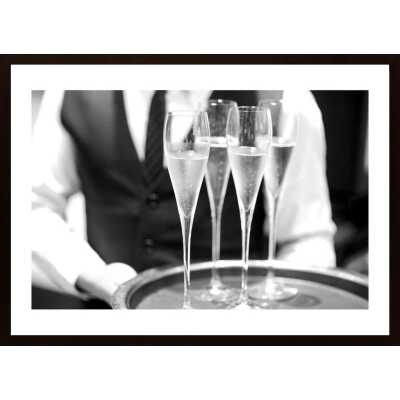 He Serves Champagne Poster