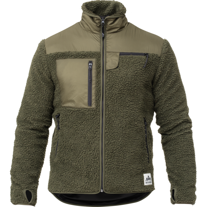Heat Experience Unisex HeatX Heated Pile Fleece Olive Green