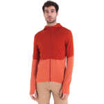 Icebreaker Men's Merino 200 Realfleece™ Descender Long Sleeve Zip Hoodie Molten/Ember/Cb