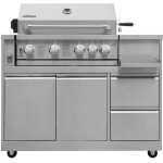 Inox Range - Fristående gasgrill med 4 brännare och infravärme