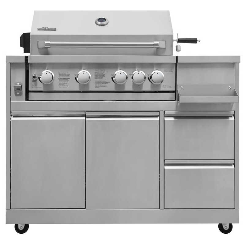Inox Range - Fristående gasgrill med 4 brännare och infravärme Inox Range - Fristående gasgrill med 4 brännare och infravärme