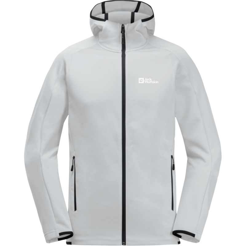 Jack Wolfskin Men's Alpgrat Hooded Full Zip Cool Grey