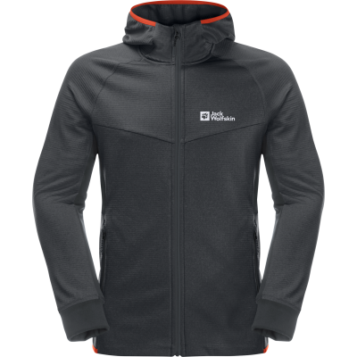 Jack Wolfskin Men's Hydro Grid Hooded Full Zip Phantom