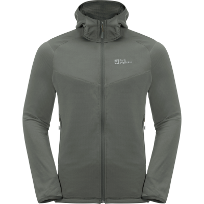 Jack Wolfskin Men's Kolbenberg Hooded Full Zip Gecko Green