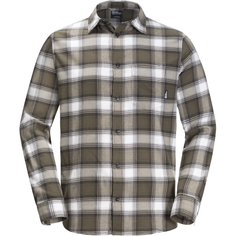 Jack Wolfskin Men's Wanderweg Shirt Island Moss 41 Jack Wolfskin Men's Wanderweg Shirt Island Moss 41