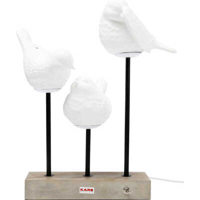 KARE DESIGN Animal Birds LED bordslampa - vitt porslin och betong