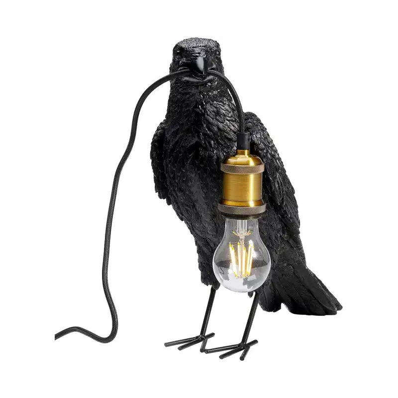 KARE DESIGN Animal Crow bordslampa - mattsvart polyresin och koppar aluminium KARE DESIGN Animal Crow bordslampa - mattsvart polyresin och koppar aluminium