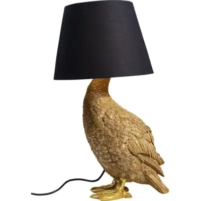KARE DESIGN Animal Duck bordslampa - svart bomull och guld polyresin