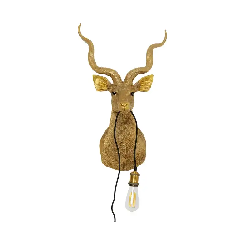 KARE DESIGN Animal Goat vägglampa - guld polyresin och aluminium