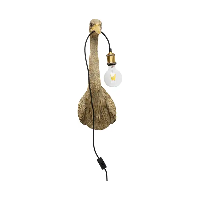 KARE DESIGN Animal Heron vägglampa - guld polyresin och aluminium
