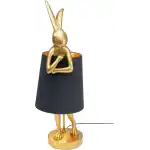 KARE DESIGN Animal Rabbit bordslampa - svart linne och guld polyresin/stål