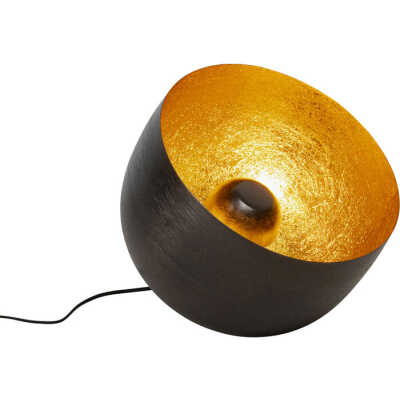 KARE DESIGN Apollon golvlampa, rund - svart och gyllene stål