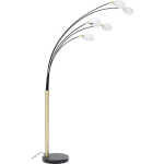 KARE DESIGN Five Fingers Duo Golvlampa - Mässingpläterad och Svart Stål, Svart Marmor och Vitt Glas