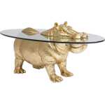 KARE DESIGN Hippo soffbord, ovalt - klarglas och guld polyresin
