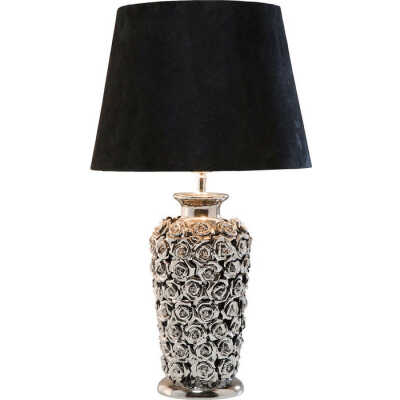 KARE DESIGN Rose Multi bordslampa - svart velour och silver keramik