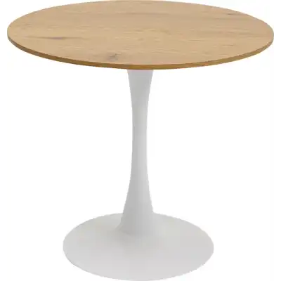 KARE DESIGN Schickeria matbord, runt - laminat med eklook och vitt stål