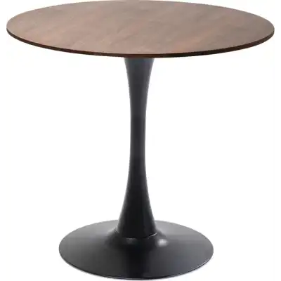 KARE DESIGN Schickeria matbord, runt - valnötsfärgat laminat och svart stål