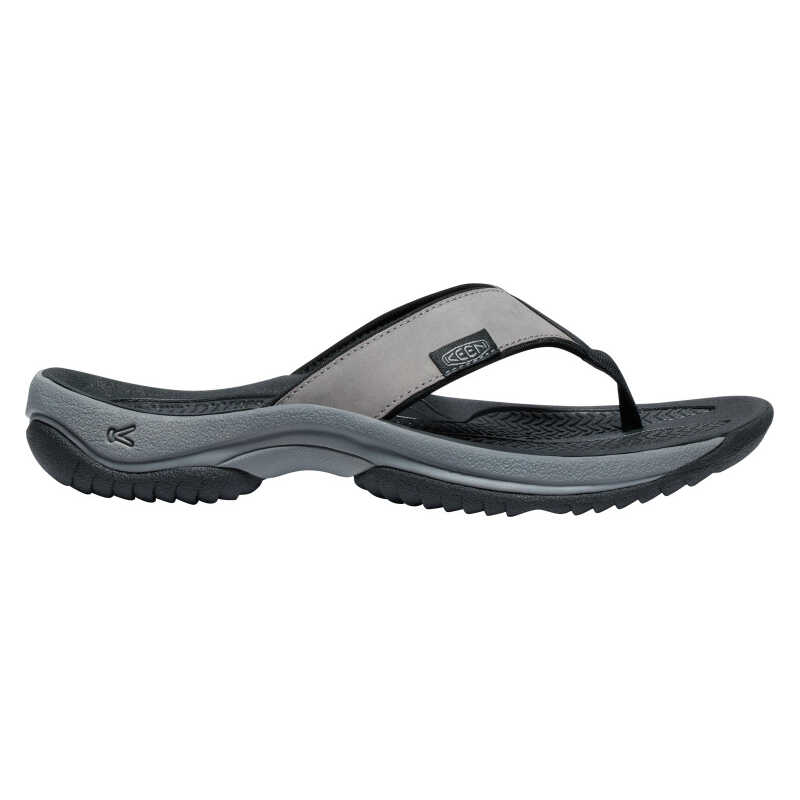 Keen Men's Kona Leather Flip-Flop Steel Grey-Black Keen Men's Kona Leather Flip-Flop Steel Grey-Black