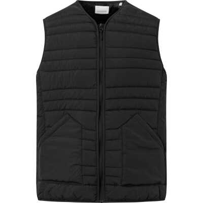 Knowledge Cotton Apparel Men's Go Anywear™ Quilted Padded Zip Vest Black Jet